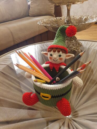 Qələm qabları: Əllə toxunmuş dekorativ qələm/qutucuq – maral fiqurlu Карандашница — 5