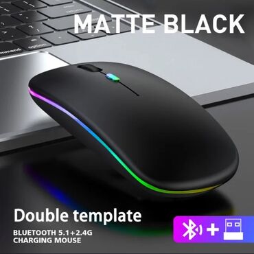 Masaüstü kompüterlər və iş stansiyaları: Matte Black İkili Bağlantılı Simsiz Mouse - Bağlantı: Bluetooth 5.1 +