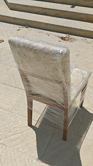 mermer masa: Yumuşaq oturacaqlı yemək otağı stulu - Material: taxta karkas və — 4