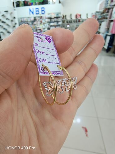 бижутерия из муранского стекла: Sırğa, Sarı qızıl, 585 Əyar, 175 g