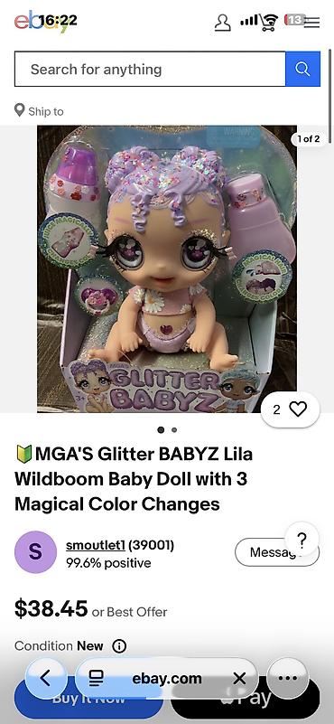 baby kukla: Kukla Glitter Babyz Lila MGA. Bu cazibədar kuklaların parlaq saçları — 6