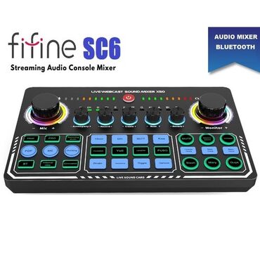 студийный микрофон и звуковую карту: Микшер Fifine Amplitank SC6 для подкастов и стримов Fifine Amplitank