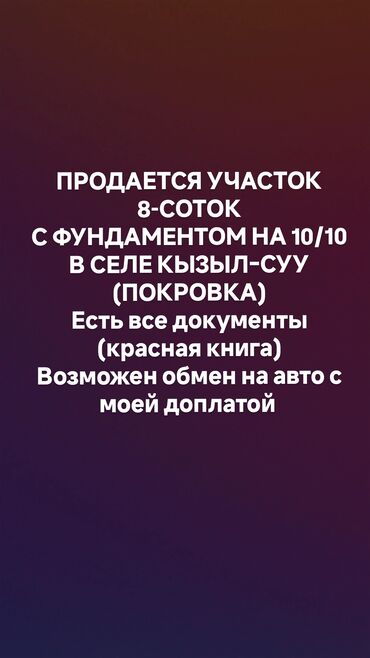 столовой на аренду: 8 соток, Курулуш, Кызыл китеп