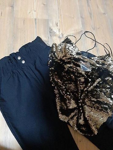 crveni komplet: Ženski komplet za izlazak - Crne pantalone visokog struka sa — 2