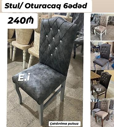 stul taxta: Stul/Oturaq dəsti – 6 ədəd - Qiymət: 240 ₼ (şəkildə göstərilib) - — 1