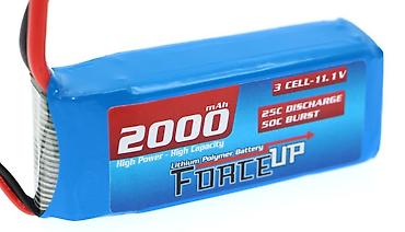 11.1V Li-Po Batareya 2000mAh – ForceUP 3S Multikopter, helikopter, RC