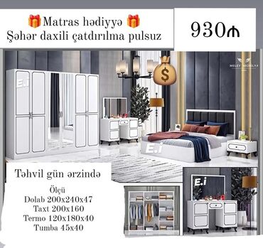 Masa və oturacaq dəstləri: Yataq desti rəng seçimi var