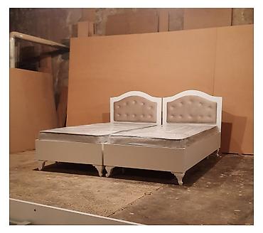 Çarpayılar: Ağ rəngli tək nəfərlik çarpayı – klassik dizayn - Material: MDF — 6