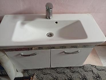 santexnika mallari satisi: Hamam üçün dolablı əl-üz yumaq üçün “tumbalı” rakovina dəsti — 2