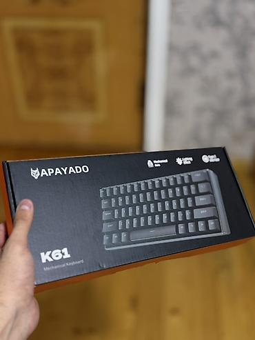 komputer ekrani: APAYADO K61 mexaniki klaviatura - Kompakt 60% dizayn – masa üzərində — 1
