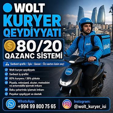 Sürücü-kuryer tələb olunur, Şəxsi nəqliyyat vasitəsi ilə, Gündəlik ödəniş, Təcrübəsiz