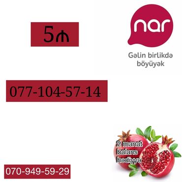 yeni nar nomreni aktiv etmek: Nömrə: ( 077 ) ( 771045714 ), Yeni