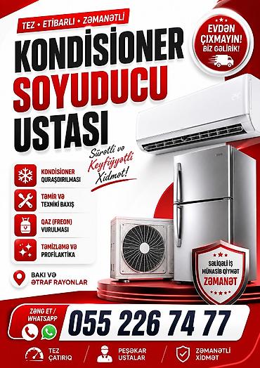 ремонт автокондиционер: Kondisioner və soyuducu ustası xidməti - Sürətli və keyfiyyətli — 1