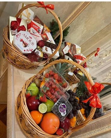 подарки на 8 марта в бишкеке: Корзина фруктами Оригинальные подарочные корзины. Готовые подарочные