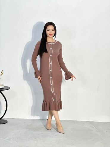 женские нарядные теплые платья больших размеров ве: Күнүмдүк көйнөк, Күз-жаз, Узун модель, Трикотаж, Кесме, Бардык өлчөмдөр