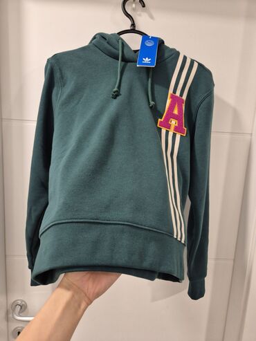 muške dukserice: Adidas, XS (EU 34), Single-colored, color - Green