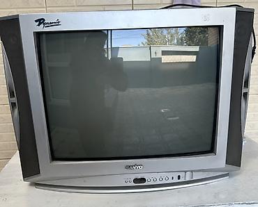 av multi out: SANYO “Dynamic” kineskop televizoru - Korpusu gümüşü rəngdə, ön — 2