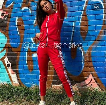 evolution trenerke: Adidas ženska trenerka crvena NOVO Novo Mokra likra Veličine s m l xl — 1
