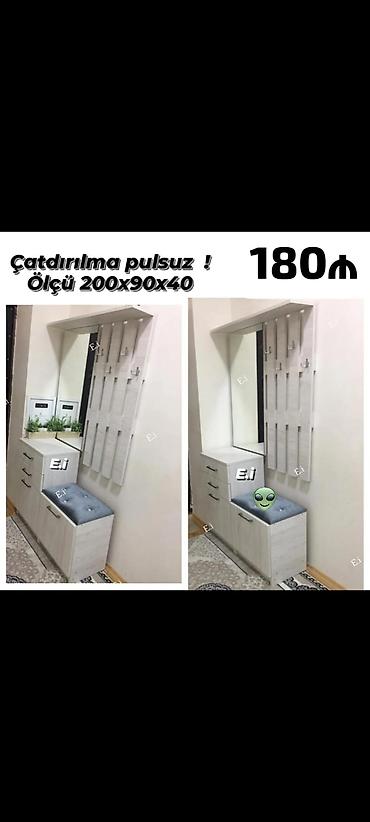 dehliz dolablar: Yeni, 1 qapı, Güzgülü, Ağ, Açılan, Düz dolab — 1