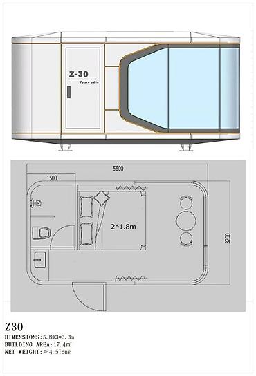 Konteynerlər: Gələcəyin modul yaşayış kapsulları – Z50 və Z70 Z50 - Ölçülər: 8.5 × — 5