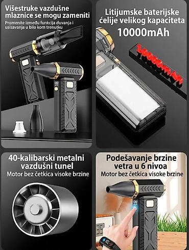 Ostali akumulatorski alati: Nova turbo duvaljka 2 u 1 može da duva i usisava. Ima pet brzina — 5