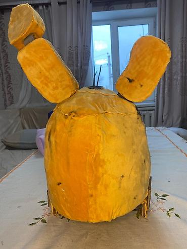 Карнавальные костюмы: Крафтовая маска-аниматроника в стиле кролика (жёлтая), для косплея и — 4