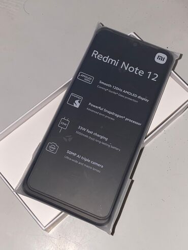 телефоны xiaomi redmi note 11: Redmi, Redmi Note 12, Новый, 128 ГБ, цвет - Черный, 2 SIM
