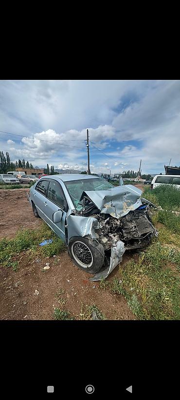 ось: Toyota Corolla E120 2006 голубой. Автомобиль после сильного — 4