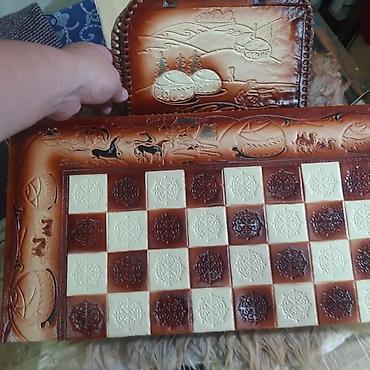 Шахматы: Шахмат шашки шахмат нарда ручная работа — 16