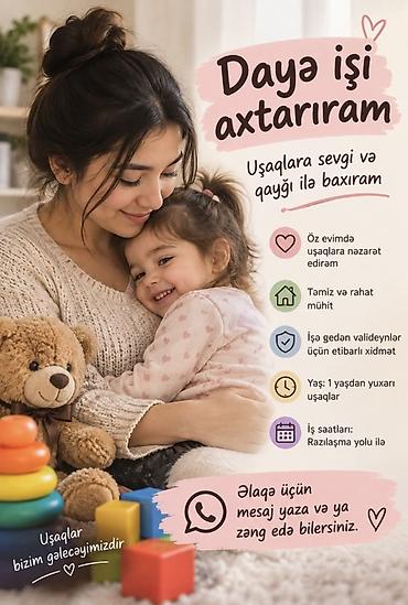 Daya xidməti – uşaqlara sevgi və qayğı ilə baxım - Uşaqlara öz evimdə lalafo.az -da Daya xidməti – uşaqlara sevgi və qayğı ilə baxım - Uşaqlara öz evimdə
