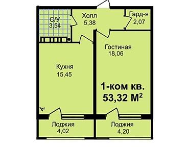Недвижимость: 1 комната, 53 м², Технопарк Элитка, 7 этаж, Евроремонт — 9