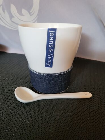 Kuhinjski setovi: Solje nove za kafu,caj Jeans - Living komplet. Solje sa porcelanskim — 8