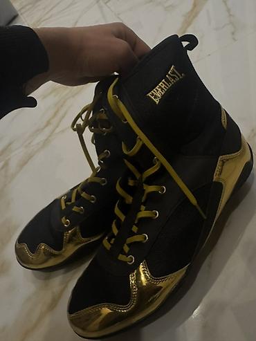 boks krasovkası: Everlast boks ayaqqabısı – yüksək boğazlı model - Rəng: qara/qızılı — 2
