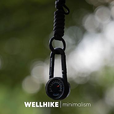 военны: Карабин‑брелок WELLHIKE с термометром и компасом - Двусторонний — 2