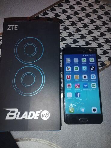 ZTE: ZTE Blade V8, 64 GB, rəng - Boz, İki sim kartlı, Qırıq, Sensor