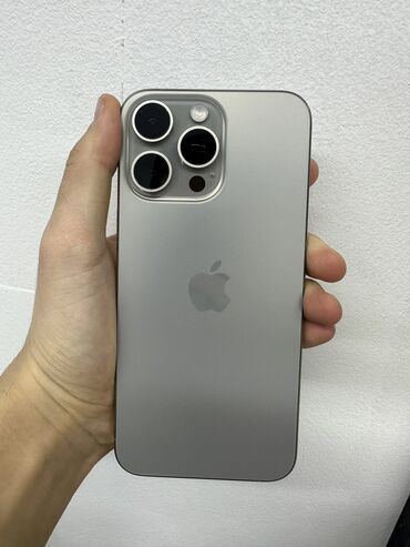 телефон гугул: IPhone 15 Pro Max, Колдонулган, 256 ГБ, Natural Titanium, Куту, 94 %