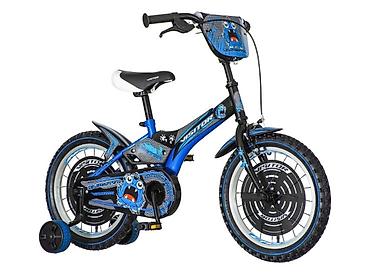 bermude 950: Bicikl kids Visitor Bluester 16" 10" V-brake + kontra, crno‑plavi — 1