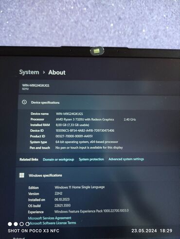 lenovo ip320: AMD Ryzen 3, 8 GB, 15.6 "