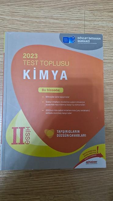 Тесты: DİM “Test Toplusu” kitabları dəsti Məzmun: - Kimya 2023 – I hissə - — 2