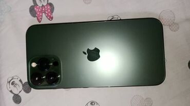Apple iPhone: IPhone 13 Pro Max, Б/у, 256 ГБ, Зеленый, Зарядное устройство, Защитное стекло, Коробка, 90 %
