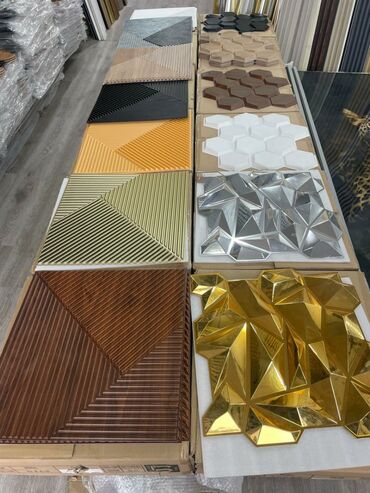 metbex aboylari 2023: 3D dekorativ divar panelləri və mozaika panellər - Material: parlaq