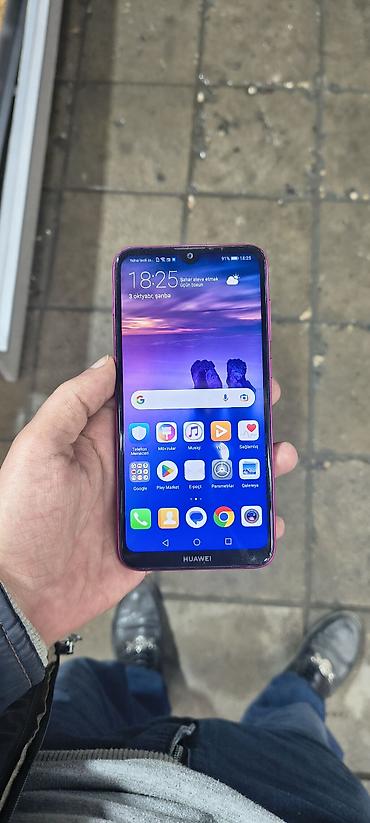 huawei p20 pro: Huawei Y7, 64 GB, rəng - Bənövşəyi, Barmaq izi — 2