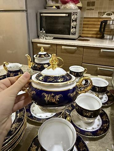 Çay dəstləri və servizlər: Çay dəsti, rəng - Göy, Farfor — 9