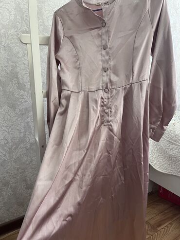 ярко розовое платье: Вечернее платье, Классическое, Длинная модель, Шелк, С рукавами, S (EU 36)