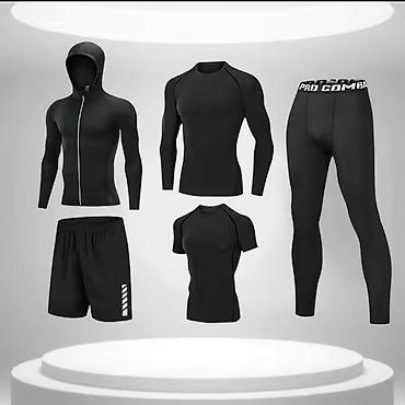 спортивные залы: Мужской спортивный костюм, L, Новый, цвет - Черный, Самовывоз, Бесплатная доставка — 3