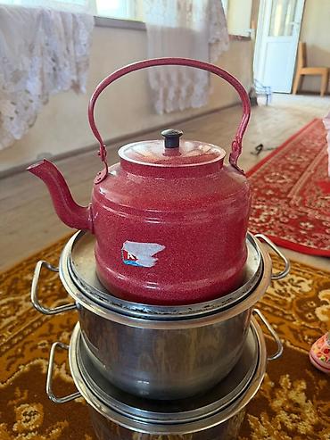 набор казанов викалина: Кастрюля, цвет - Красный, Нержавеющая сталь — 3