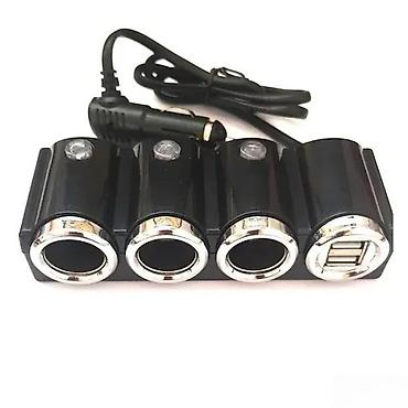 Ostala auto elektronika: Auto punjač sa 3 priključka+2 USB NO-1503. OPIS PROIZVODA: Auto punjač — 2