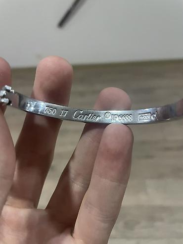 картье набор: Браслет в стиле Cartier Love, серебристый. - Материал: металл — 2