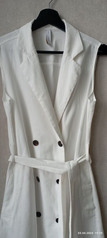белый платье: Повседневное платье, Лето, S (EU 36)