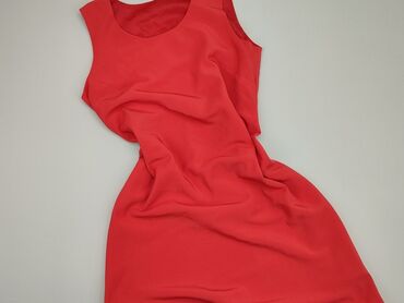 czerwona sukienki z bufiastymi rękawami: Dress, S (EU 36), condition - Perfect